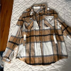 Plaid Button-Up Jacket